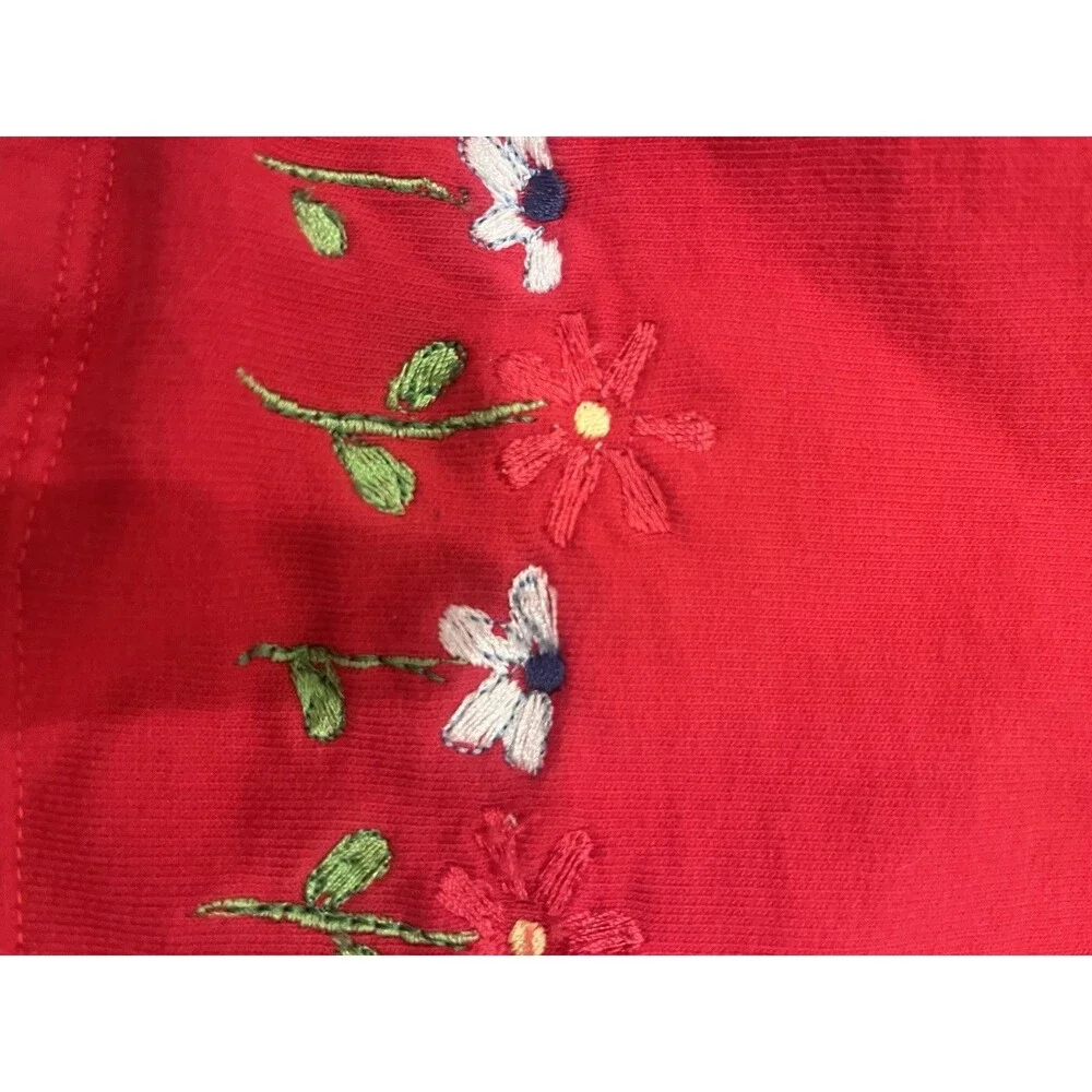 Vintage Carter’s Red Cardigan Sz 6 Embroidered Scalloped Button Details
